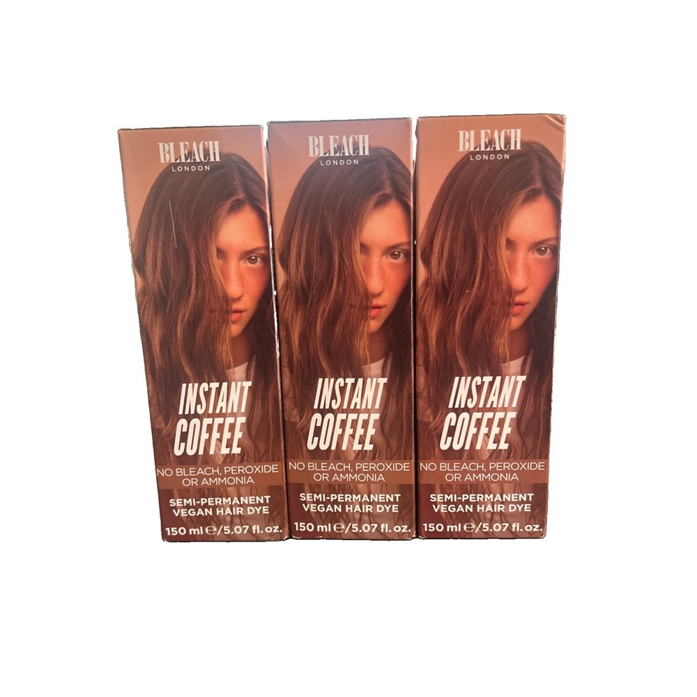 3 Pk Bleach London Instant Coffee Semi Permanent Vegan Hair Dye Blondes Brunette